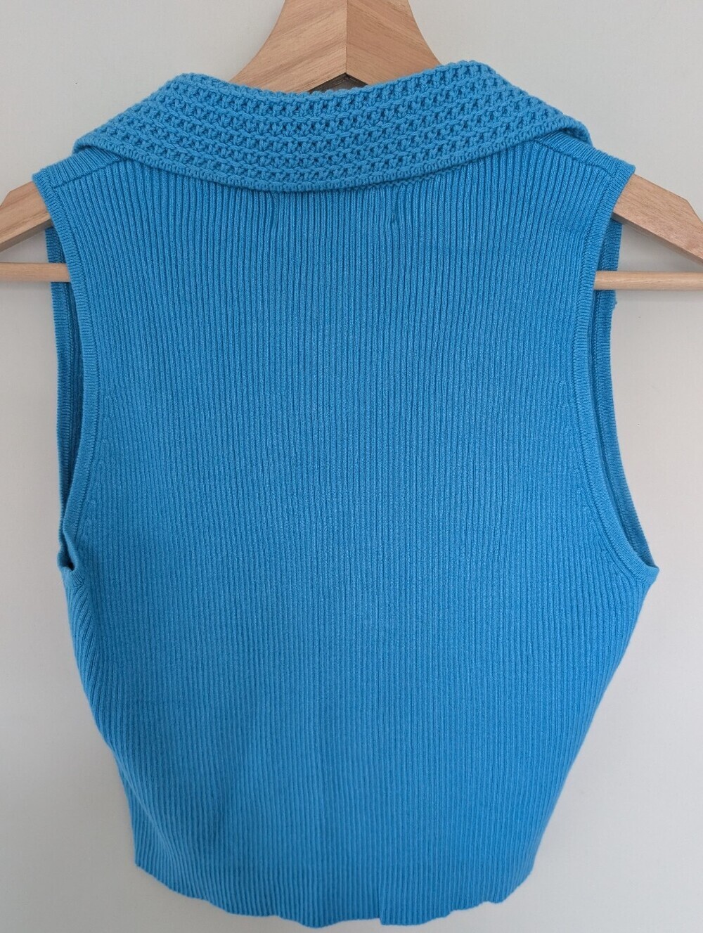 NWT Caroline Constas Ribbed Polo Crochet Collared Tank Top Women's Size XS - Picture 6 of 9